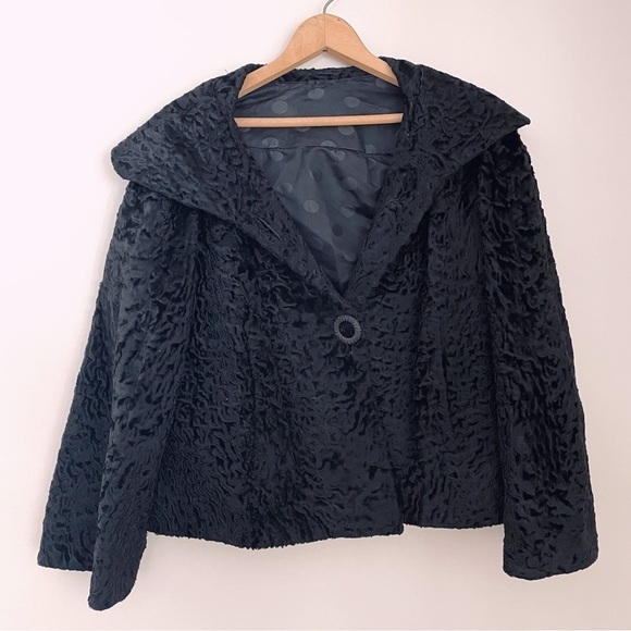 Vintage Accessories - Vintage Leona B. Black Fur Jacket
